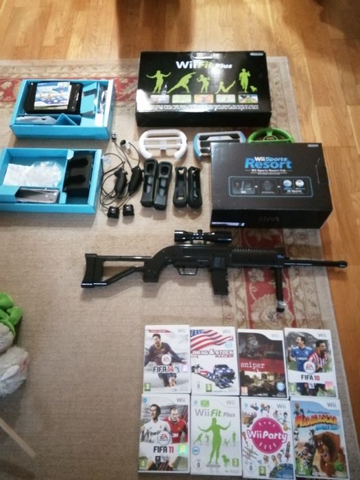 Wii preta e acessórios