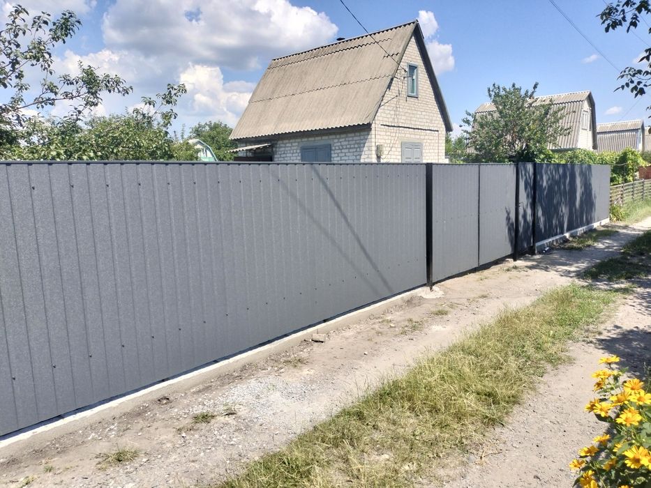 Заборы ворота из профнастил установка,3Д секционный ,Навесы,профнастил