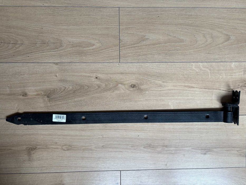 Zawias pasowy czarny 800 mm + zaczep przykręcany ozdobny 16 mm