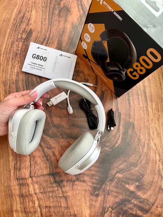 ATTACK SHARK G800 новинка white 2026 навушники ігрові