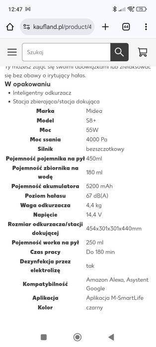 Odkurzacz samojezdny Midea S8+