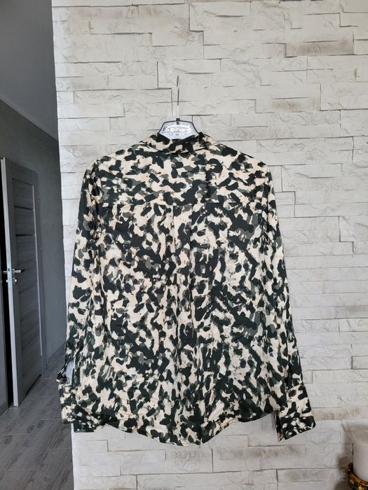 Nowa śliska koszula moro na guziki z kieszeniami H&M S/M