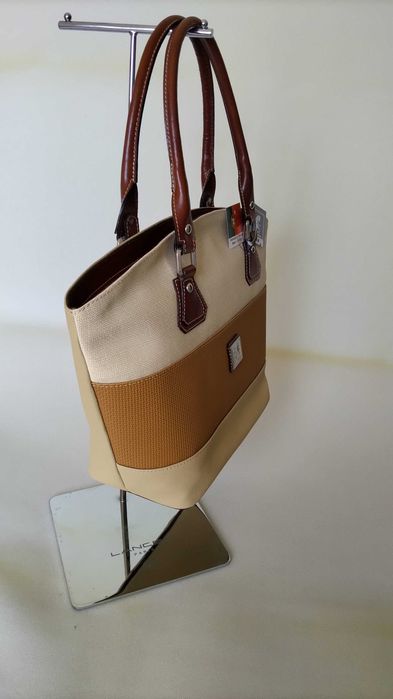 Mala de Senhora El Lusitano em Tela H. Q. com pele