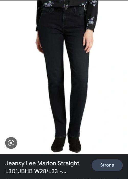 Jeansy Lee W29 L33 czarne marion straight proste nogawki