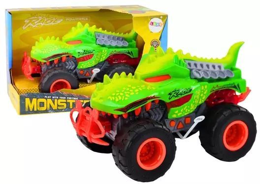 Auto Terenowe Dinozaur T-Rex Światła Dźwięki Napęd Zielony. LEAN Toys. Nowy Produkt
