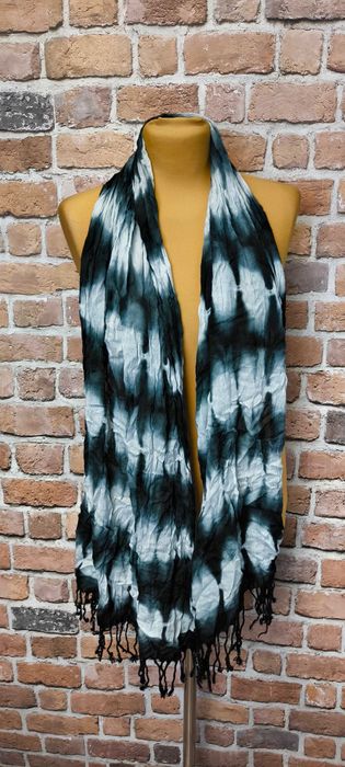 czarno szary szalik chusta 100% rayon