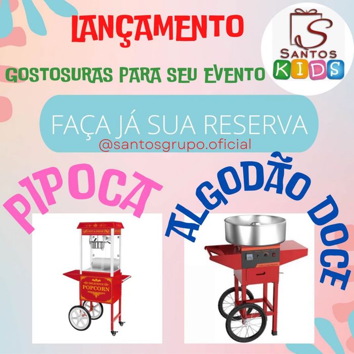 Aluguer trampolim insulflavel pipoca e algodão doce