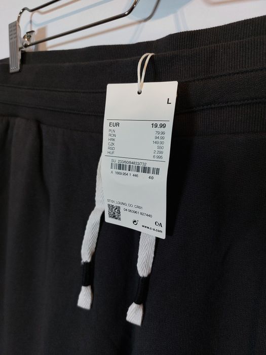 Szare spodnie dresowe 40/L Czarne dresy L spodnie sportowe dresy L