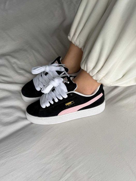 Женские кроссовки Puma Suede XL pink / Пума XL черные розовые 36 37 38 39 40