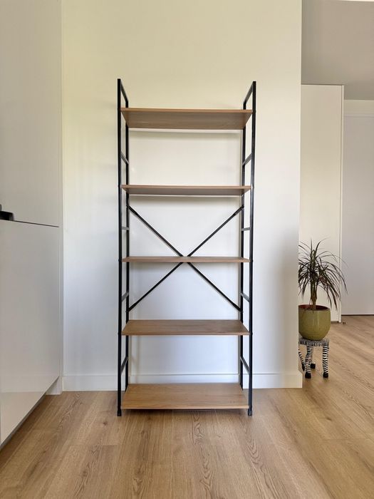 Estante madeira e metal 145cm