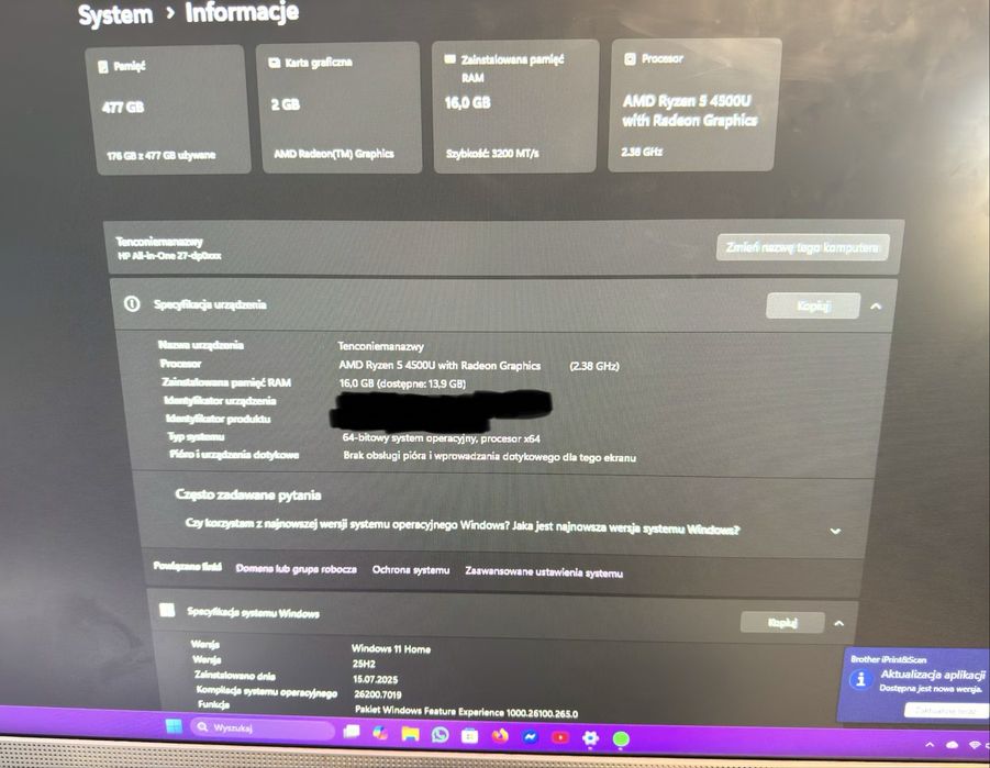 Komputer stacjonarny HP All-In-One 27