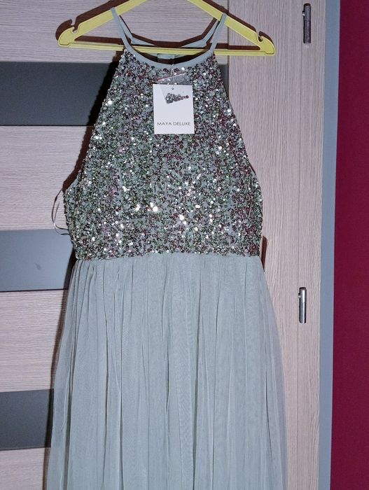 sukienka Andrzejki Sylwester cekiny tiul Maya de luxe