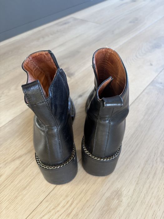 Givenchy- Polbuty skorzane czarne rozm 36