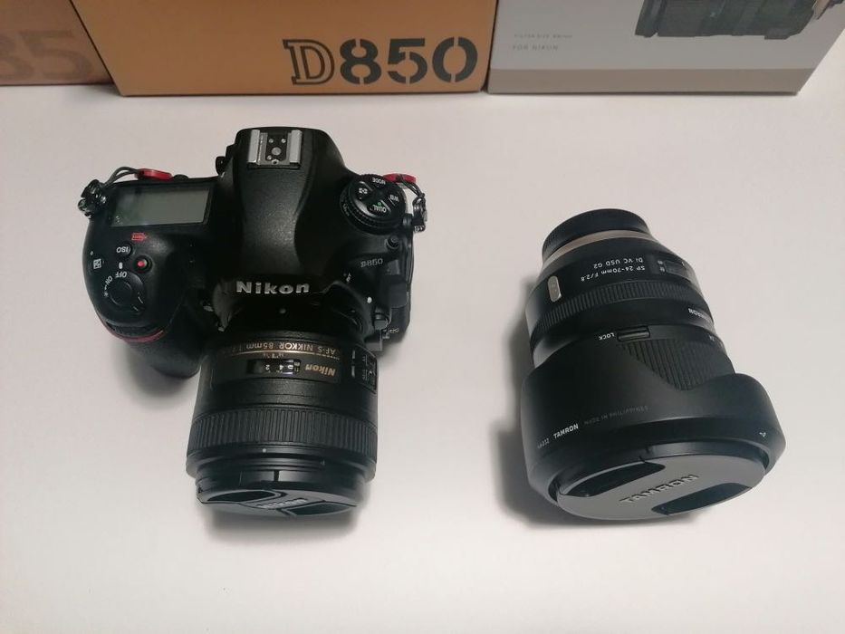 Nikon d850 +Nikon 85mm 1.8 +Tamron SP 24-70 f/2.8 Di VC USD G2 +1TB MC