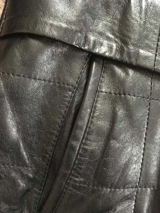 Шкіряне пальто стьобане