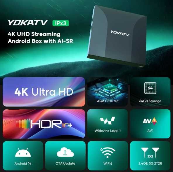 Yoka Ipx3 | Box Nova | Garantia | 4/64GB | YokaTV 2 | Android 14