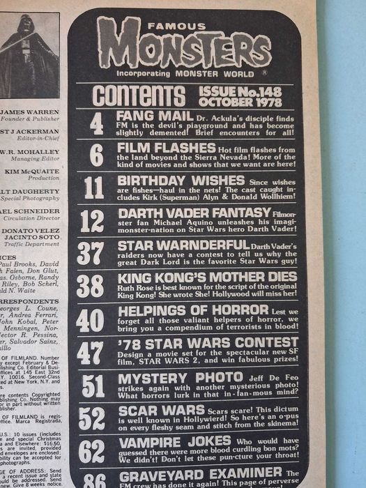 Famous Monsters of Filmland # 148 Darth Vader Star Wars