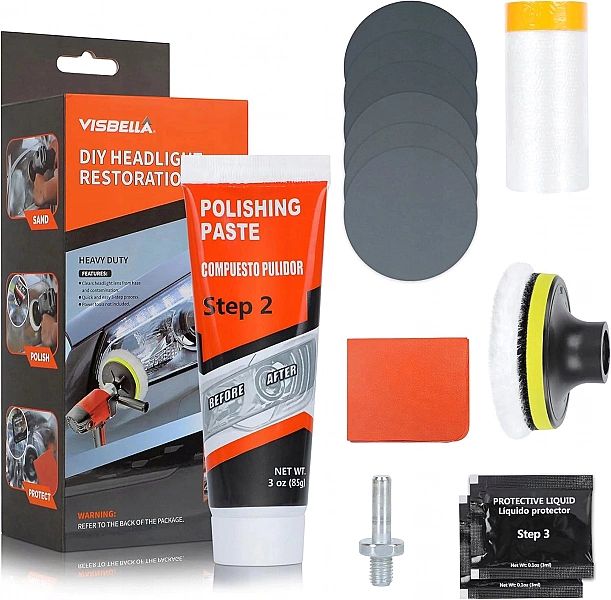 Zestaw Do Regeneracji Renowacji Polerowania Lamp Reflektorów Auta Vako