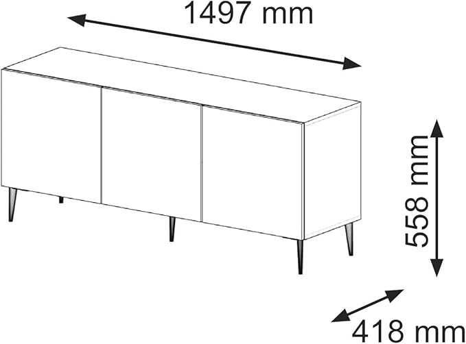 Szafka RTV RAVENNA B 150 cm 3D frez czarny mat