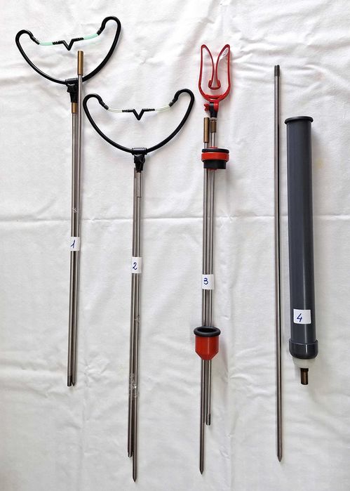 Cabo para suporte de cana de pesca, em inox+ acessório - duplo