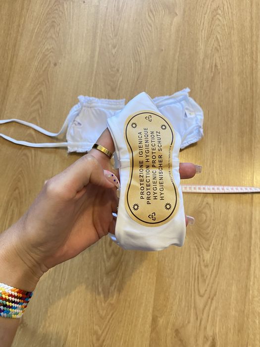 wiązany strój kąpielowy bikini białe