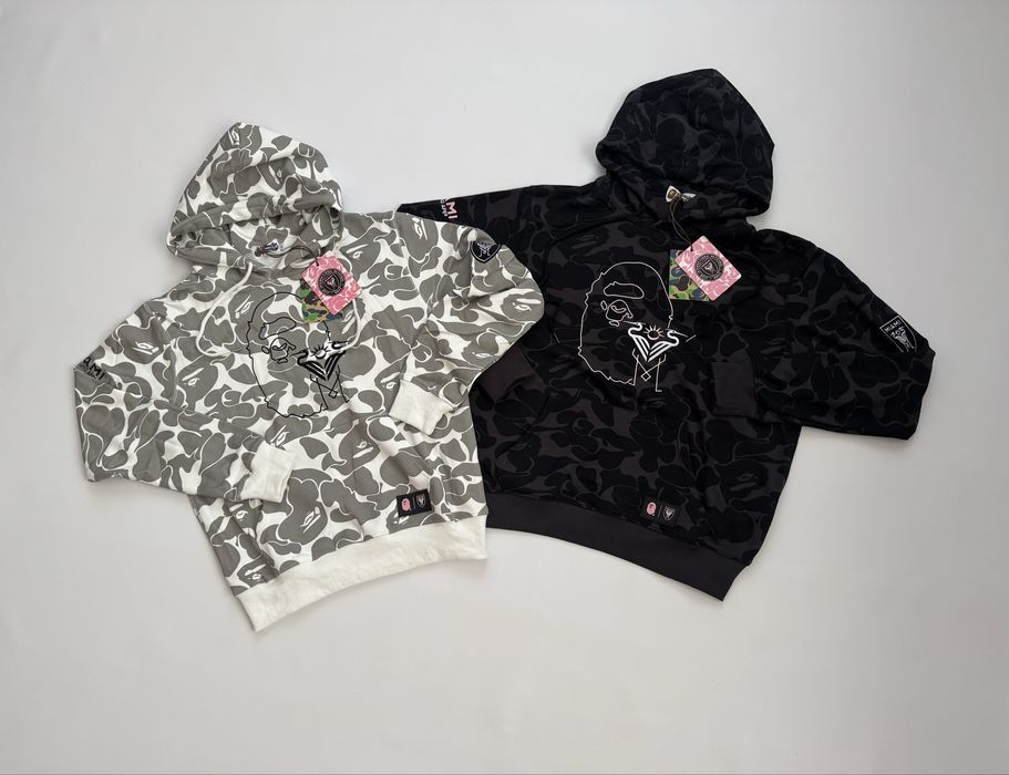 Худі bape inter miami в білому та чорному кольорах
