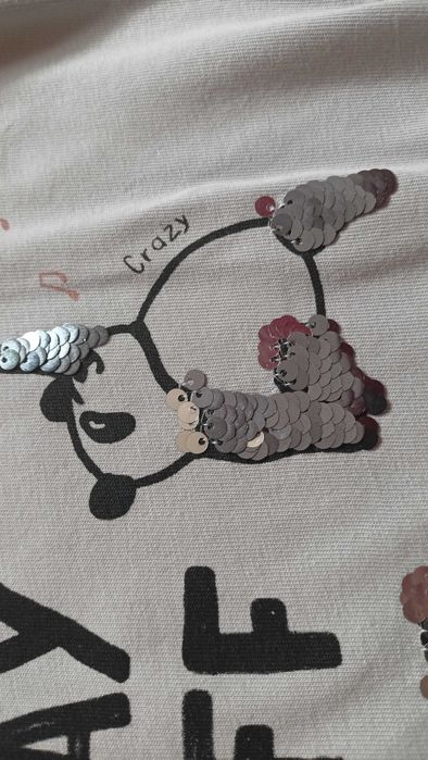 koszulka " a'la nietoperz" zara 128 szara panda