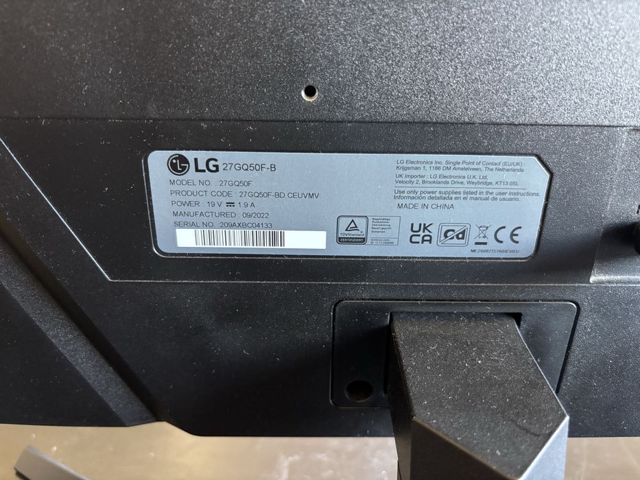 Monitor LG  Ultragear 27”