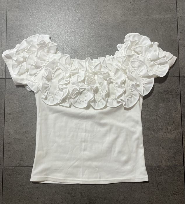 Bawełniana bluzka z falbankami, hiszpanka