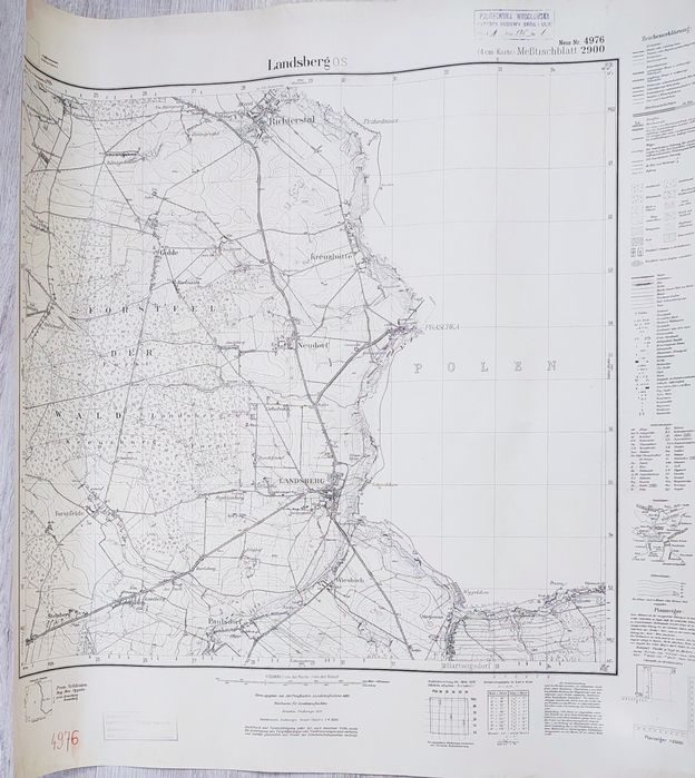 Oryg. niemiecka mapa topograficzna Landsberg O.S. (Ost) Gorzów Śląski