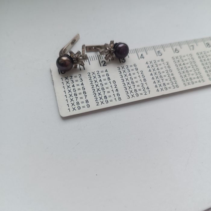 Сережки серебряные с жемчугом