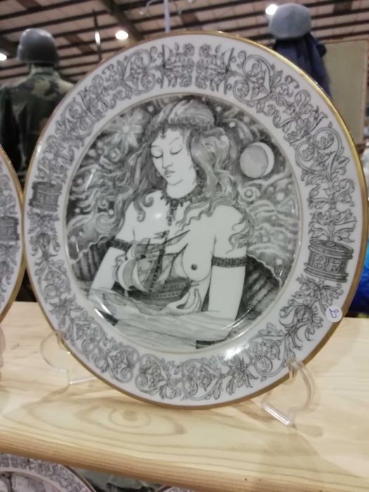 Lima de Freitas - Mestres da Literatura Portuguesa -4 pratos porcelana