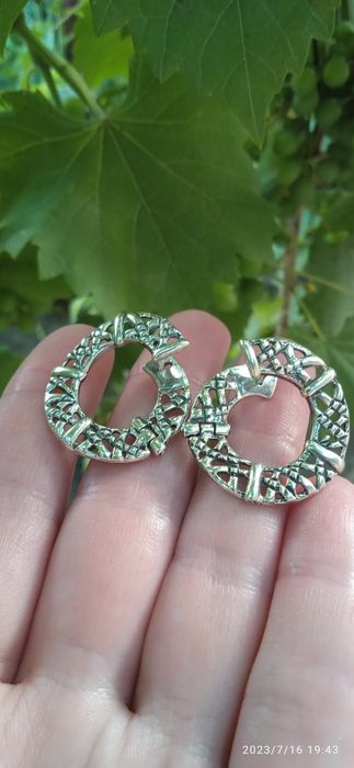 Серебро.Серьги "Леди Гага".