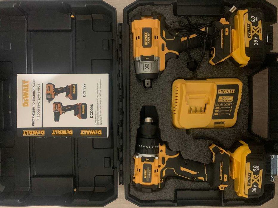 Потужний Набір DeWalt: гайковерт DCF922D2T та шуруповерт DCD996