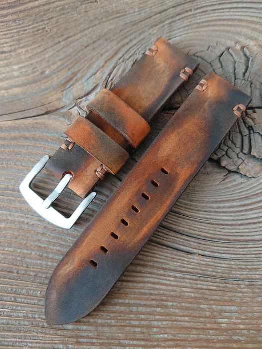 Pasek do zegarka 22 mm ręcznie robiony skóra naturalna handmade