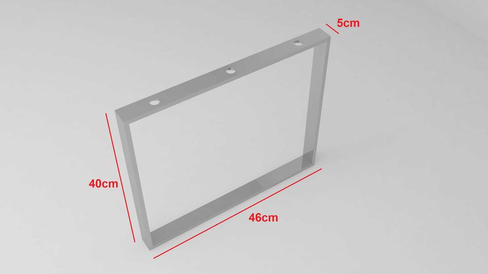 Pés cromados retangulares 46x40x5cm (Conj. de 2 unidades)