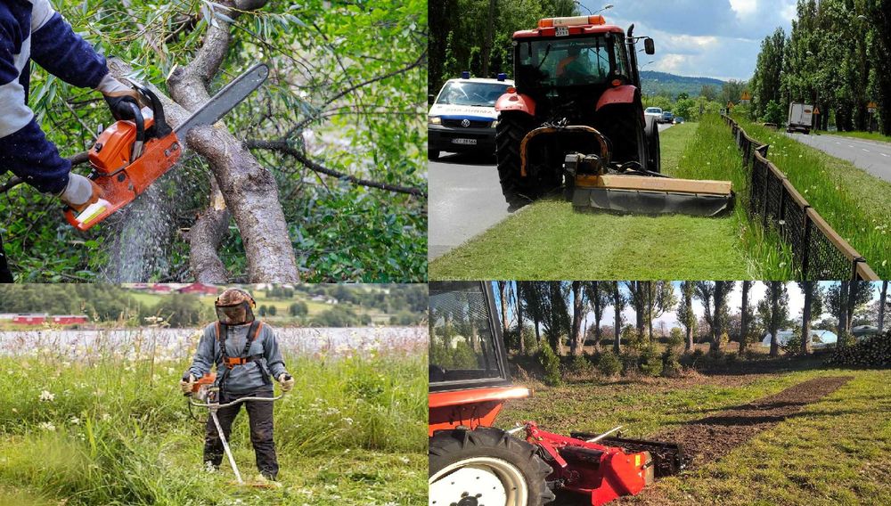 Koszenie Trawy traktorem , Wycinka Drzew, wywóz odpadów BIO
