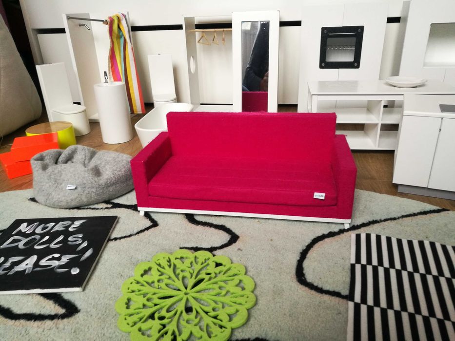 Mebelki dla lalek Boomini Modern Domek premium prestige white zestaw