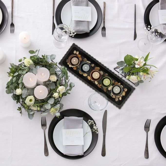 zestaw 5 świec z podstawka 38.5cm