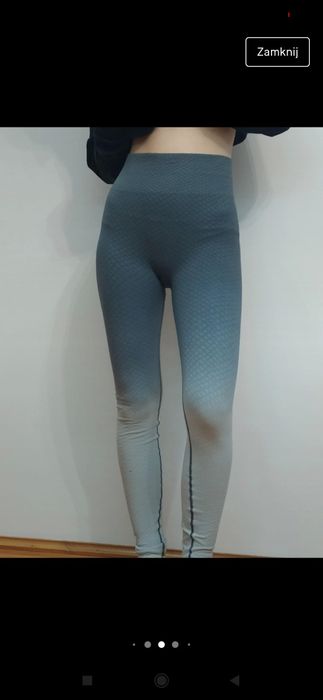 Legginsy sportowe szare ombre workout idealne na siłownię