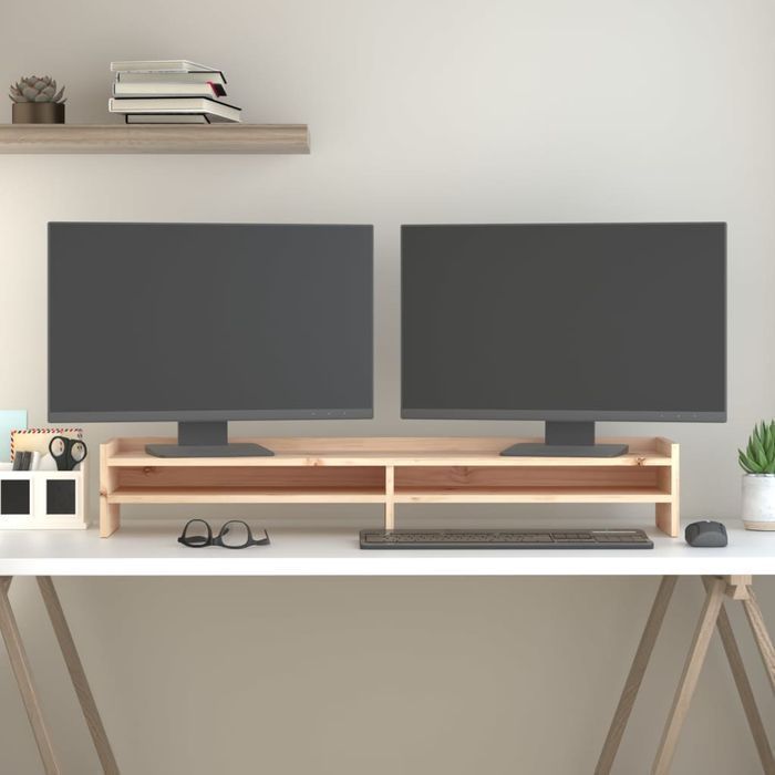 Vidaxl Podstawka Na Monitor, 100X24X16 Cm, Lite Drewno Sosnowe