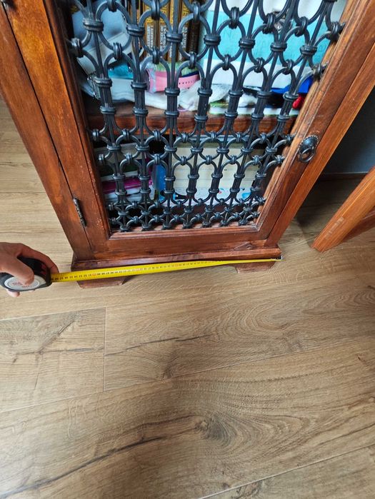 Regał Biblioteczka Kolonialna Almi Decor drewno z okuciami 210cmx55cm