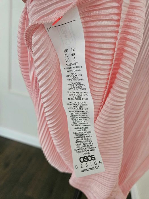 Sukienka maxi plisowana różowa Asos L 40