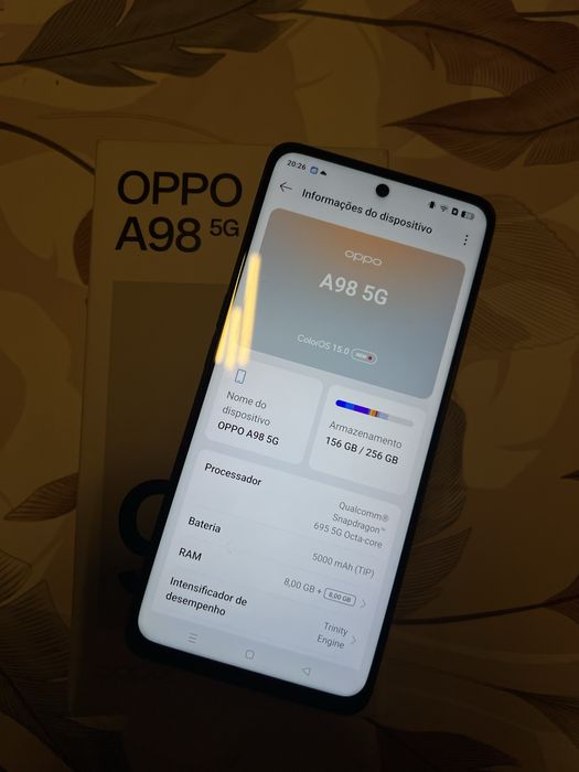 OPPO A98 5G 256GB + Caixa e Carregador