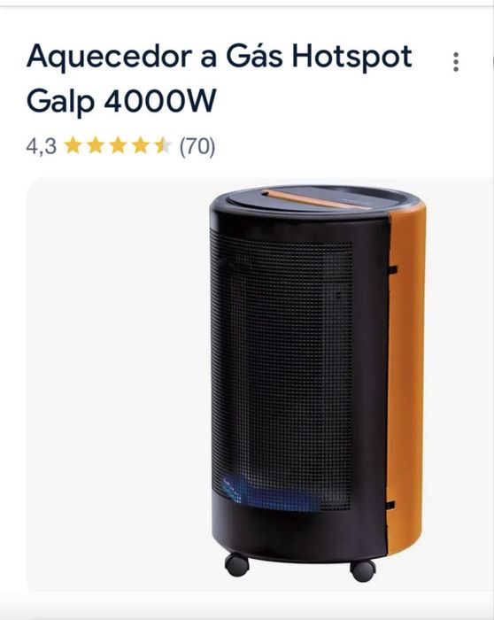 Aquecedor a gás usado poucas vezes vai com garrafa pluma quase cheia