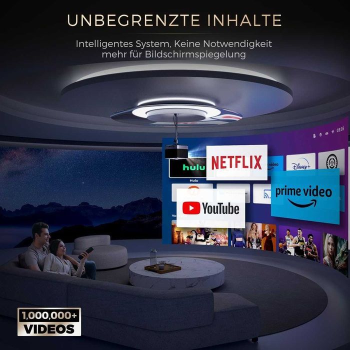 Projektor Aurzen Boom 3 300" Wifi Fullhd Hdmi Usb Hdr Netfix Dekodu 4k