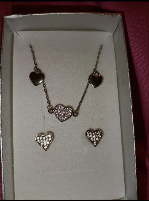 srebrna bransoletka z kolczykami