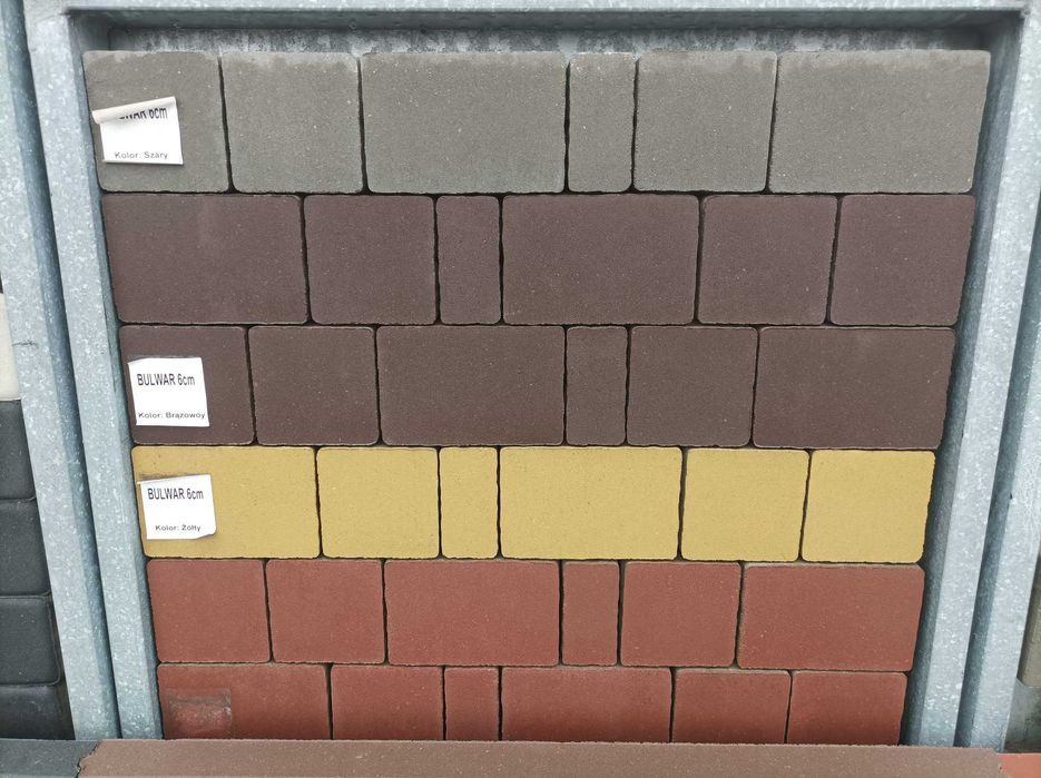 Kostka brukowa grafit brąz melanż 6 cm wyprzedaż
