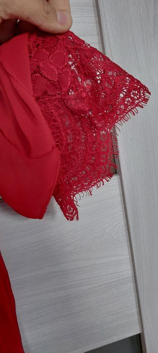 Sukienka czerwona elegancka plisowana M L XL made in italy