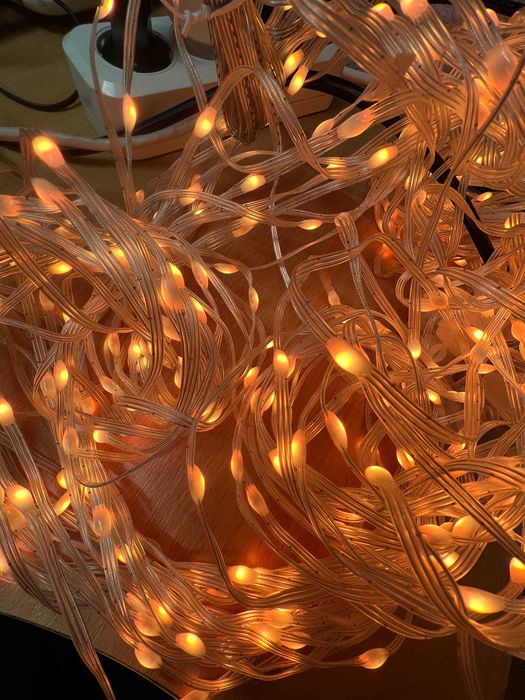 Умная гирлянда штора 2*2 M RGB, управление телефоном или пультом USB